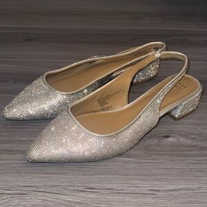 A New Day Silver Slingback Heels